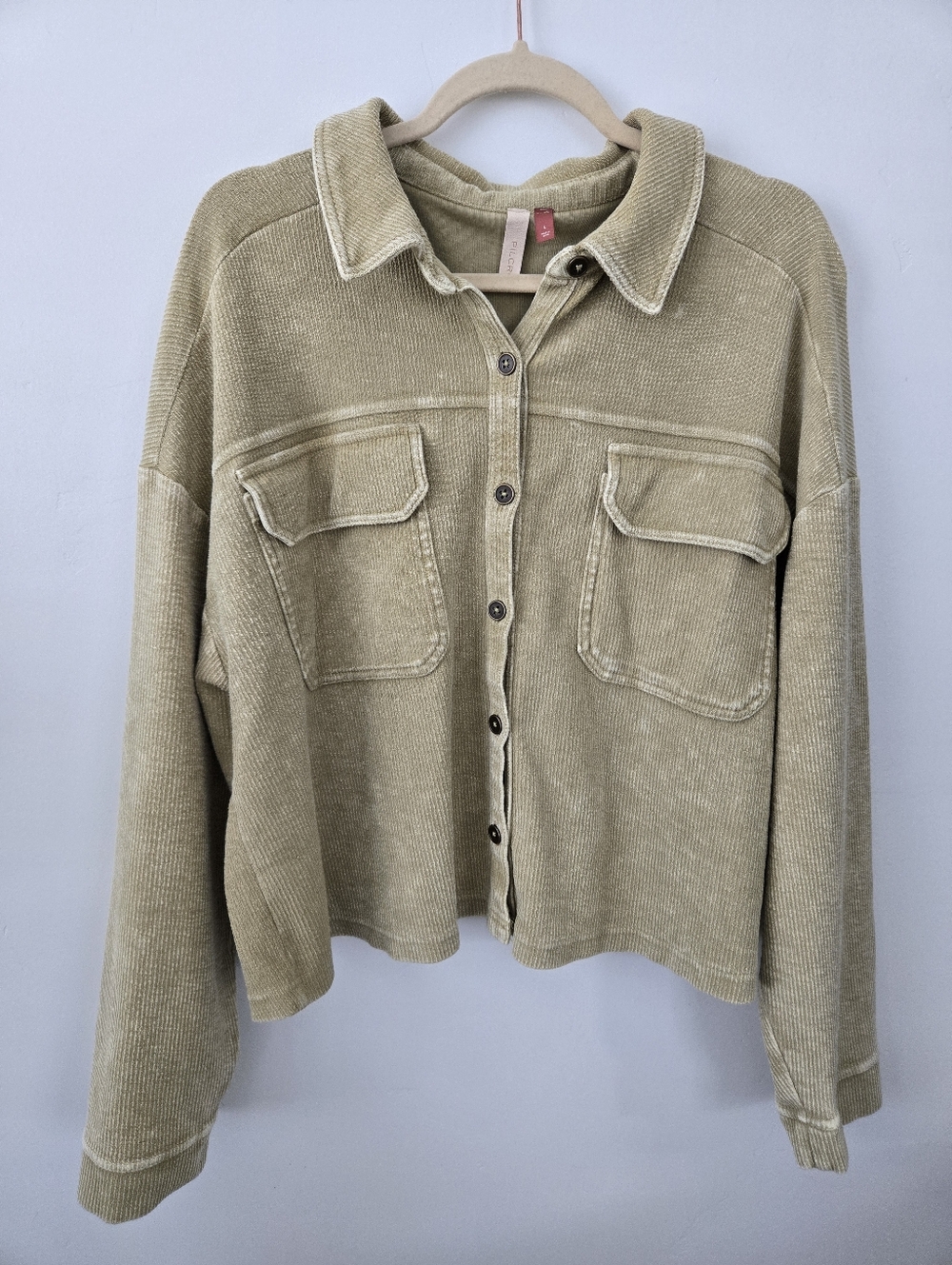 Anthropologie Pilcro Shrunken Shacket 100% Cotton. Size Large